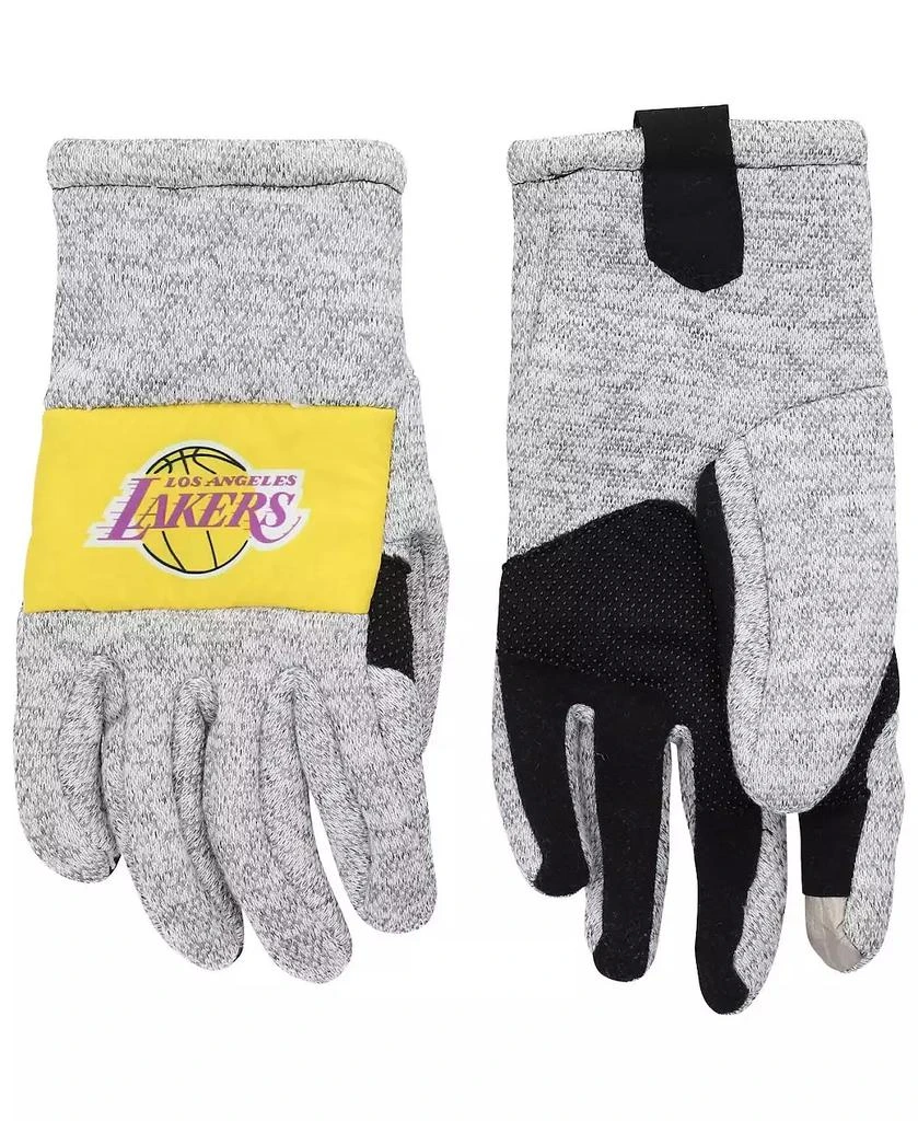 商品FOCO|Men's Gray Los Angeles Lakers Team Knit Gloves,价格¥224,第1张图片