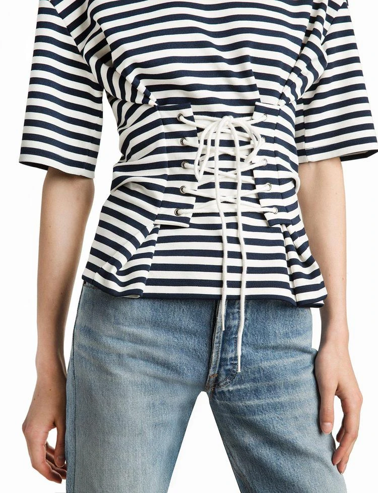 商品Pixie Market|Muse Striped Jersey Corset Tee,价格¥417,第3张图片详细描述