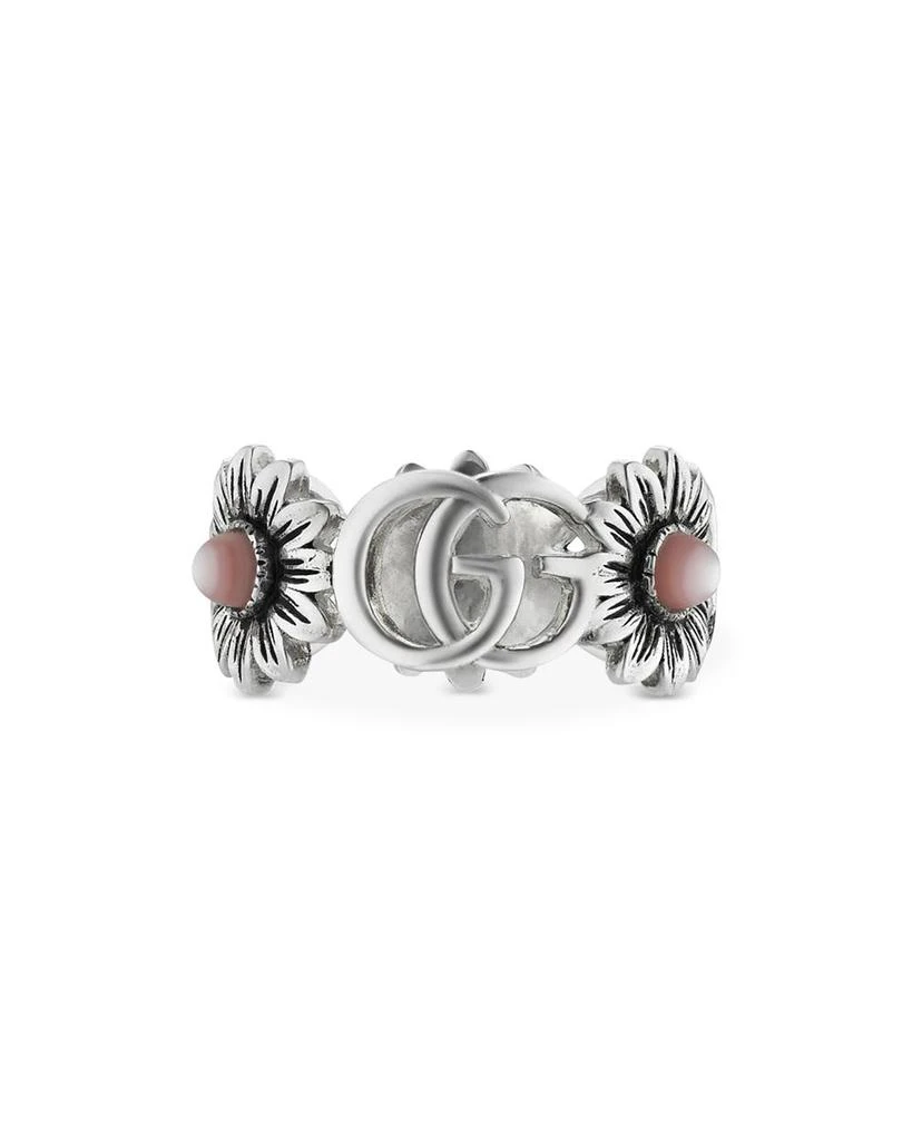 商品Gucci|Sterling Silver GG Marmont Mother-of-Pearl Ring,价格¥3706,第1张图片