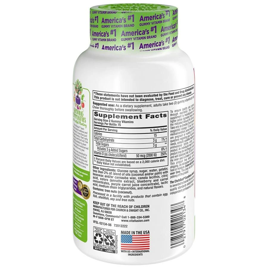 商品Vitafusion|Vitamin D3 Gummy Vitamins,价格¥119,第2张图片详细描述