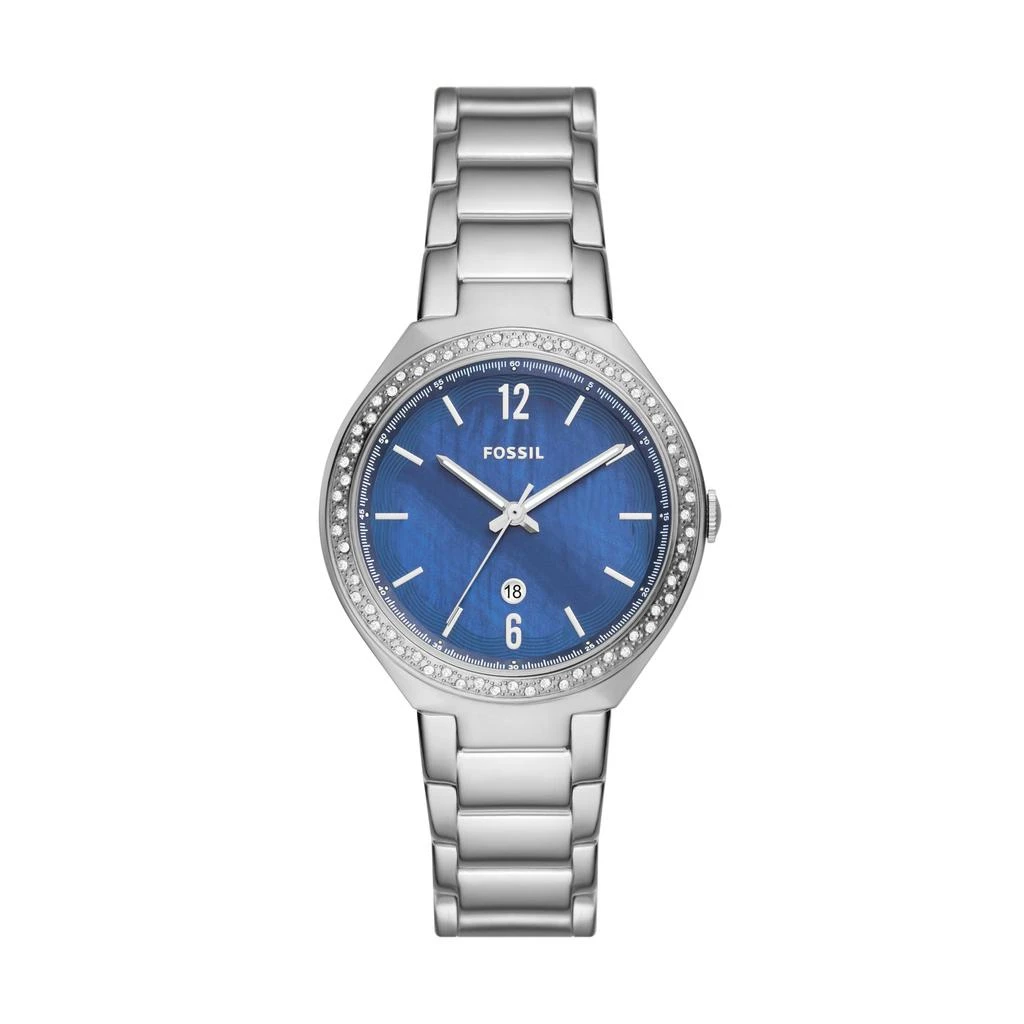 商品Fossil|Fossil Women's Ashtyn Three-Hand Date, Stainless Steel Watch,价格¥470,第1张图片