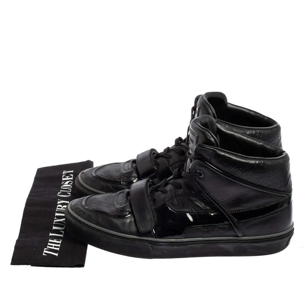 Louis Vuitton Black Monogram Leather And Patent Leather Tower High Top Sneakers Size 44.5 商品
