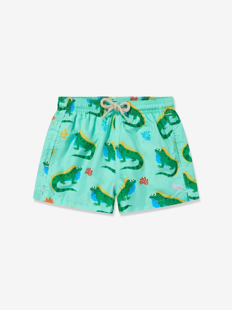 商品Mc2 Saint Barth|Boys Funny Iguana Swim Shorts in Green,价格¥372,第1张图片