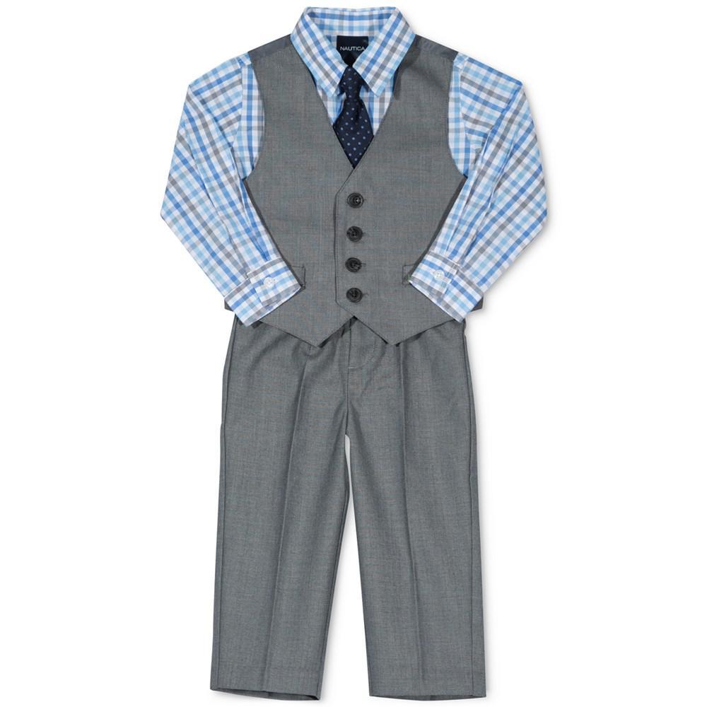 商品Nautica|Baby Boys 4-Pc. Sharkskin Vest Set,价格¥277,第4张图片详细描述