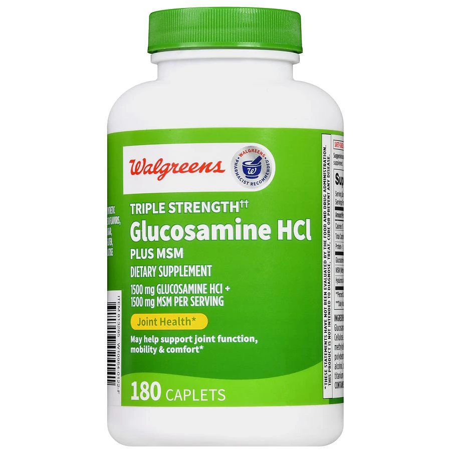 商品Walgreens|Triple Strength Glucosamine HCl 1500 mg plus MSM 1500 mg Caplets (90 days),价格¥291,第2张图片详细描述