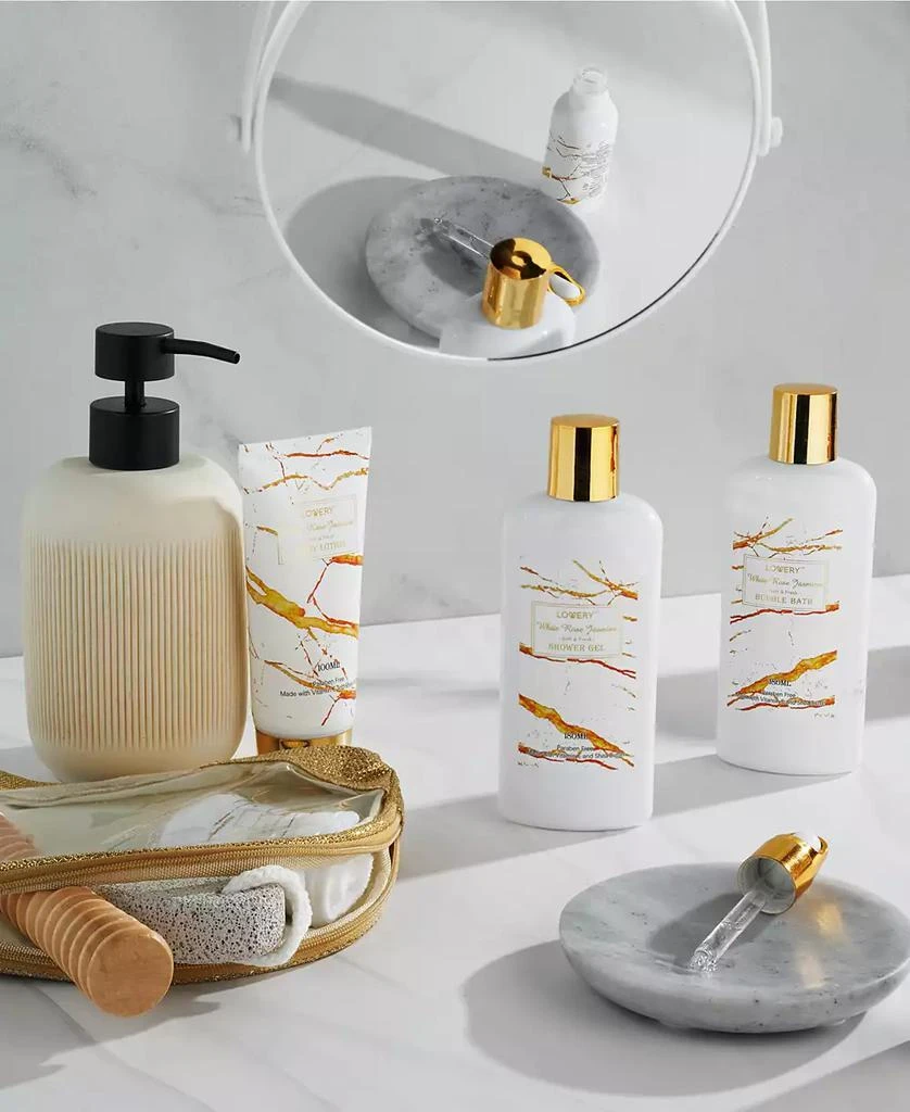 商品Lovery|White Rose Jasmine Body Care Set, Home Spa Basket, Self Care Gifts, 9 Piece,价格¥227,第3张图片详细描述