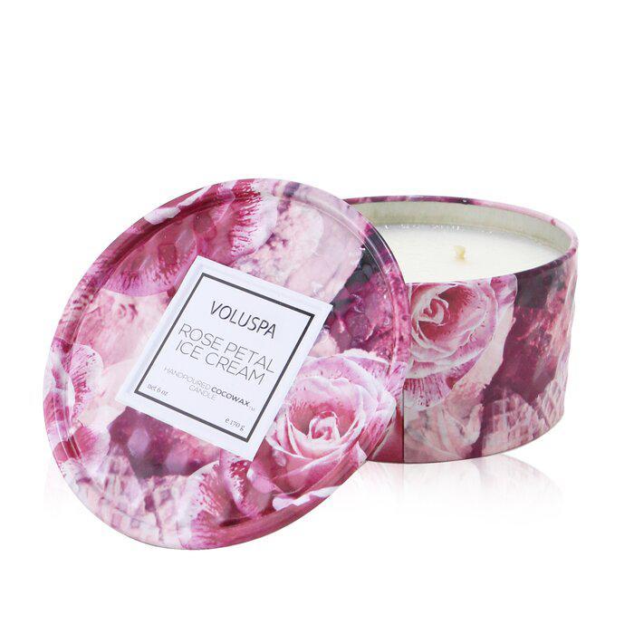 商品Voluspa|Voluspa 浮雕罐装蜡烛 - 玫瑰花瓣冰淇淋 170g/6oz,价格¥160,第1张图片