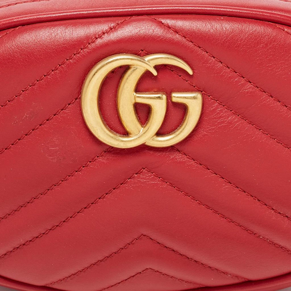 商品[二手商品] Gucci|Gucci Red Matelassé Leather GG Marmont Belt Bag,价格¥4578,第5张图片详细描述