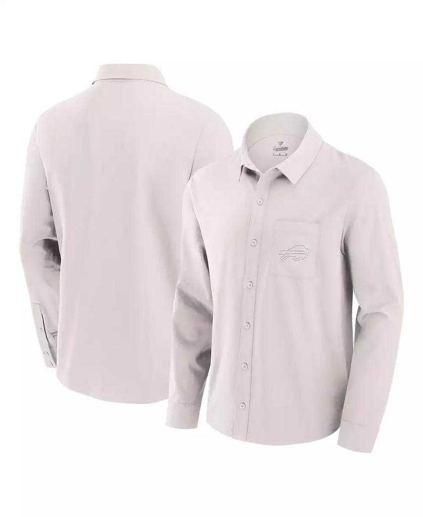 Men's Cream Buffalo Bills Front Office Long Sleeve Button-Up Shirt image 2