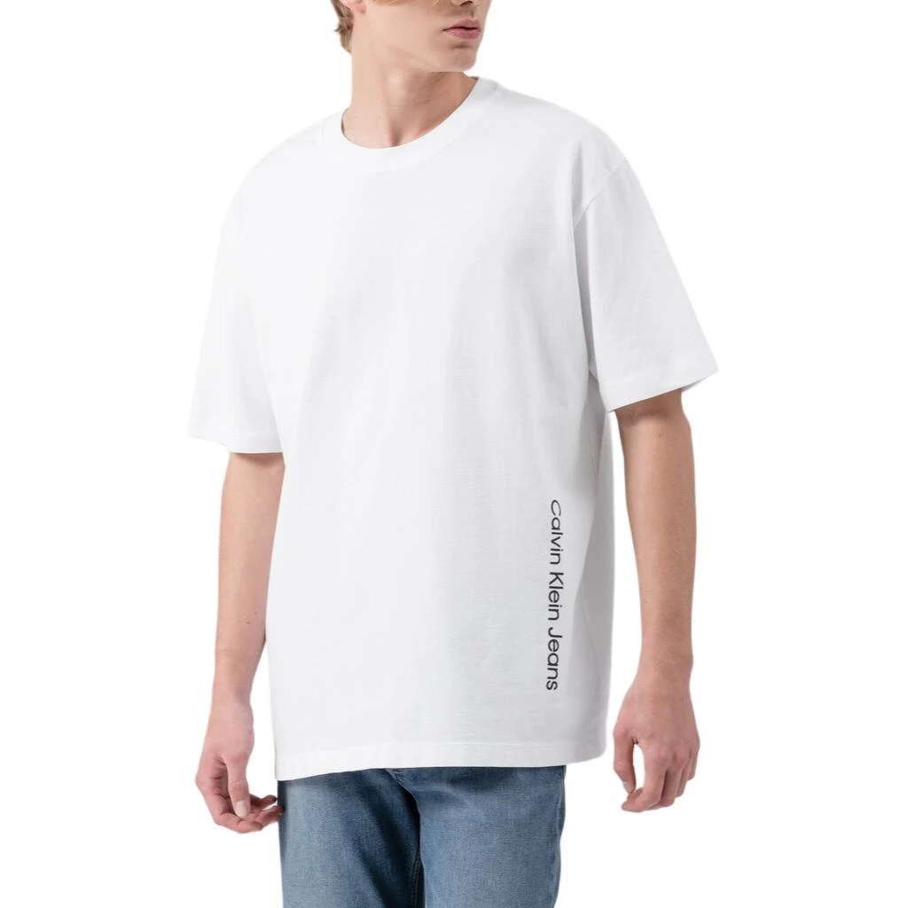 商品[国内直发] Calvin Klein|CALVIN KLEIN 宽松提花纯色短袖T恤 男款 白色,价�格¥387,第8张图片详细描述