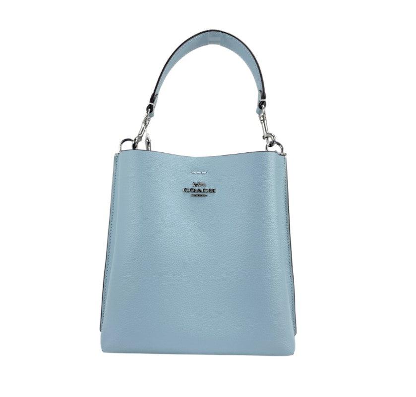 COACH (CA177) Mollie 22 Small Powder Blue Leather Bucket Handbag Purse Bag商品第1张图片规格展示