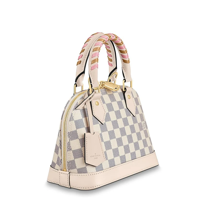 预售10天 Louis Vuitton/路易威登 22春夏新款ALMA BB系列 女士蓝白棋盘格帆布饰多色编织效果皮革提手金扣配可拆卸肩带单肩斜跨手提包N45294 商品