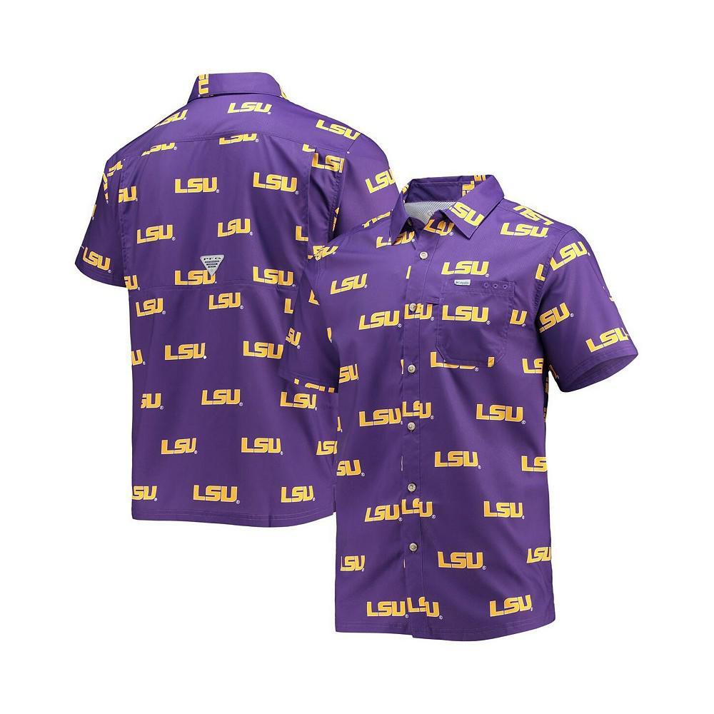 商品Columbia|Men's Purple LSU Tigers Super Slack Tide Omni-Shade Button-Up Shirt,价格¥480,第1张图片
