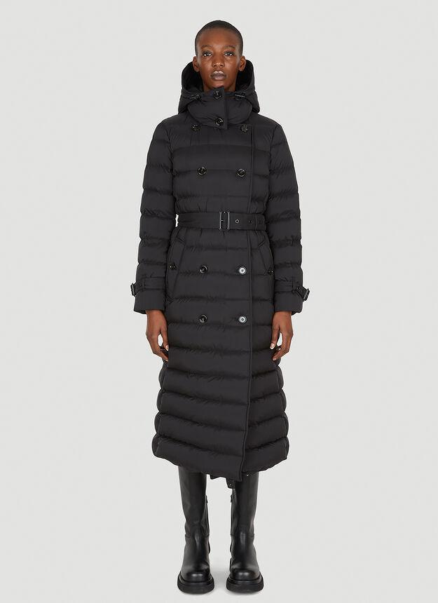 商品Burberry|Double Breasted Quilted Coat in Black,价格¥12123,第1张图片