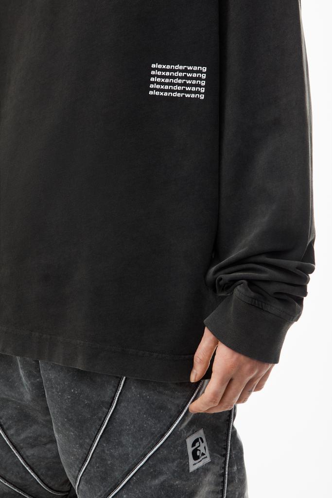 【Alexander Wang】LONG SLEEVE TEE IN HIGH TWIST JERSEY UNISEX LONG SLEEVE TEE IN HIGH TWIST JERSEY in BLACK