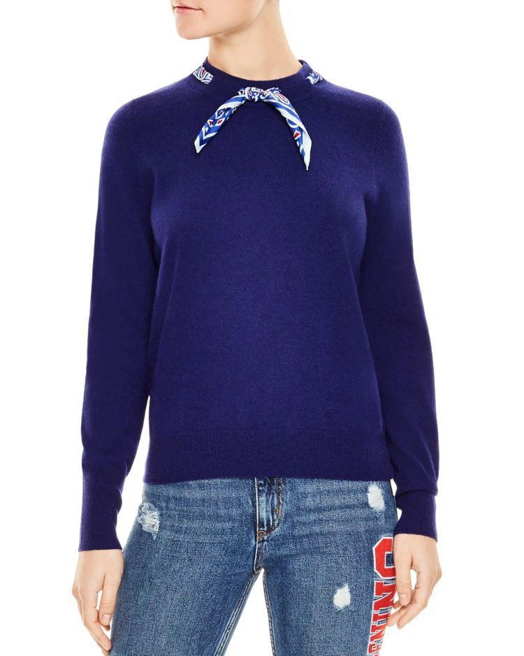 商品Sandro|Lucke Wool & Cashmere Scarf-Collar Sweater,价格¥1101,第1张图片