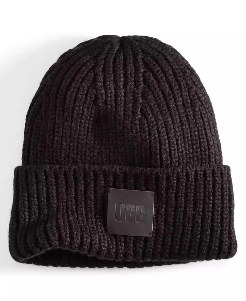 商品UGG|Women's Chunky Rib-Knit Logo-Patch Beanie,价格¥434,第1张图片