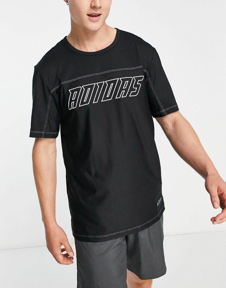 adidas Training logo t-shirt in black商品第1张图片规格展示