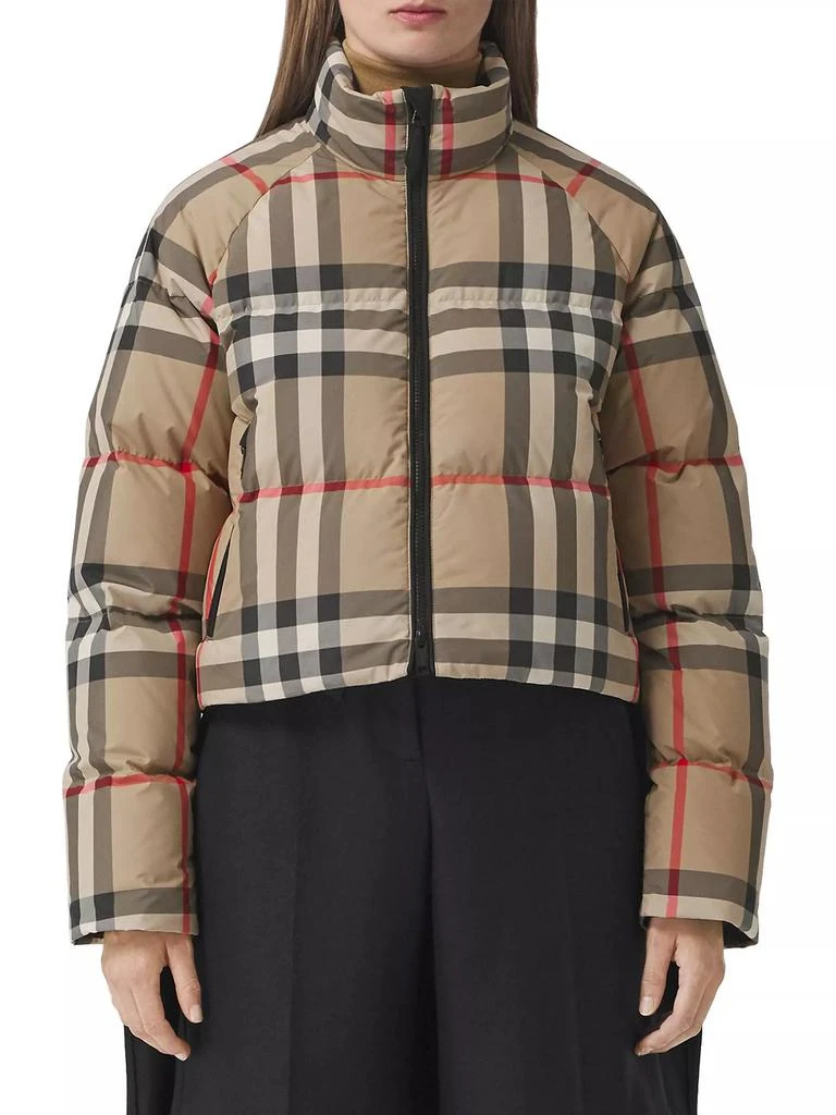 商品Burberry|Cropped Check Puffer Jacket,价格¥13418,第3张图片详细描述