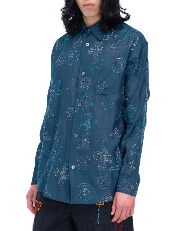 商品Glass Cypress|Floral-Embroidered Button-Front Shirt,价格¥1384,第2张图片详细描述