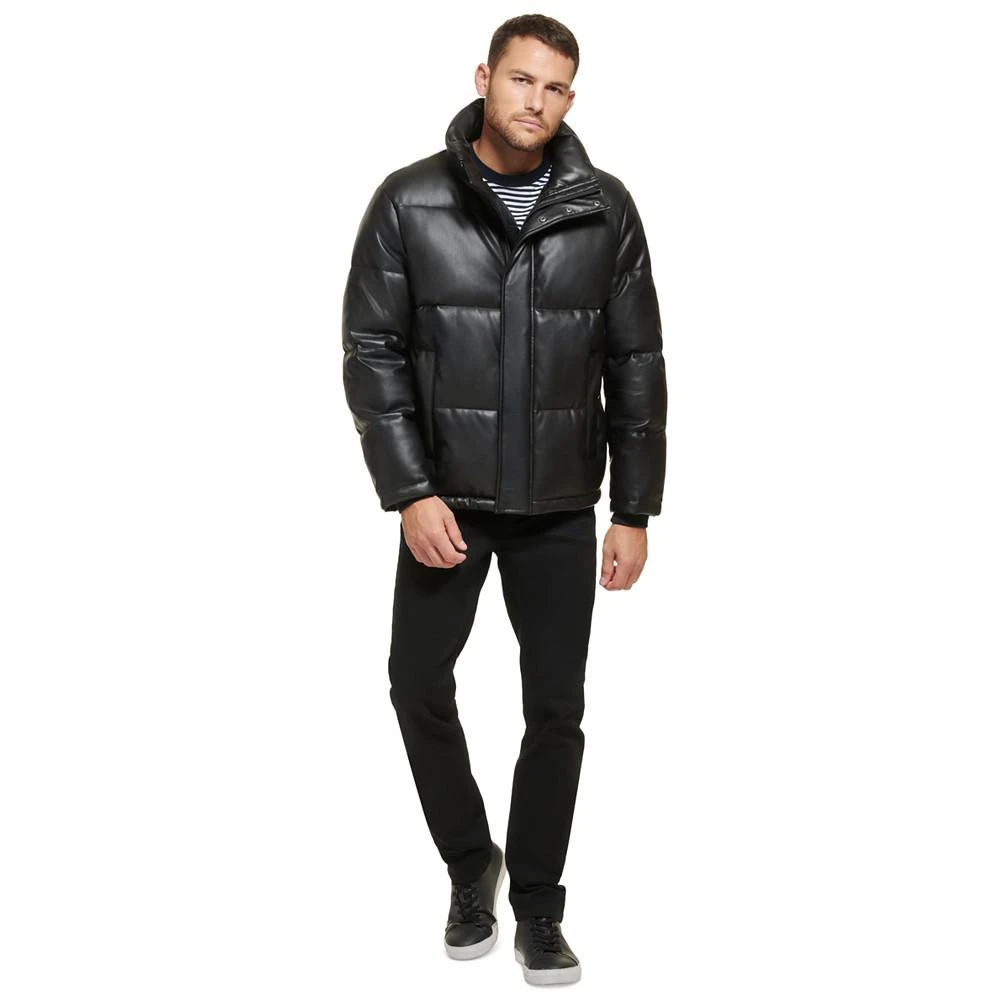 商品Calvin Klein|Men's Faux Leather Classic Puffer Jacket,价格¥2212,第3张图片详细描述