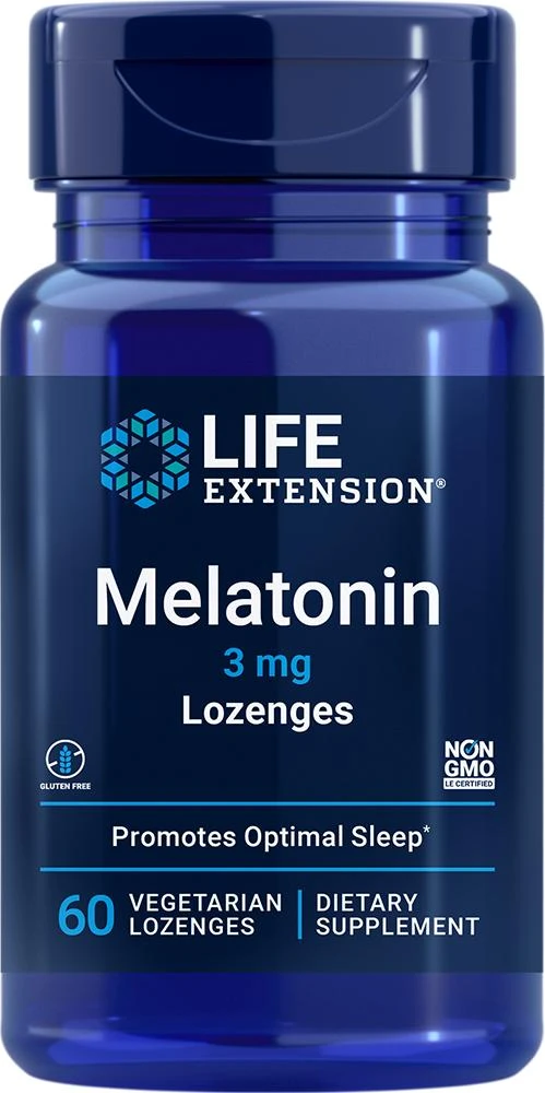 商品Life Extension|Life Extension Melatonin, 60 lozenges - 3 mg (3 mg, 60 lozenges, Vegetarian),价格¥44,第1张图片