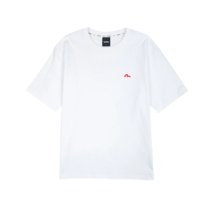 商品Evisu|【享贝家】（国内现货-QD）Evisu 福神 纯色小标圆领休闲宽松短袖T恤 男女同款 白色 EU5UTS925WH,价格¥110,第1张图片
