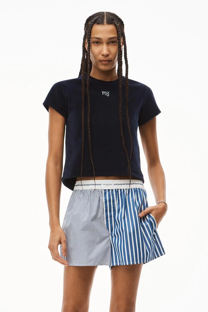 商品Alexander Wang|SHORT-SLEEVE HOTFIX LOGO TEE IN VELOUR,价格¥858,第2张图片详细描述