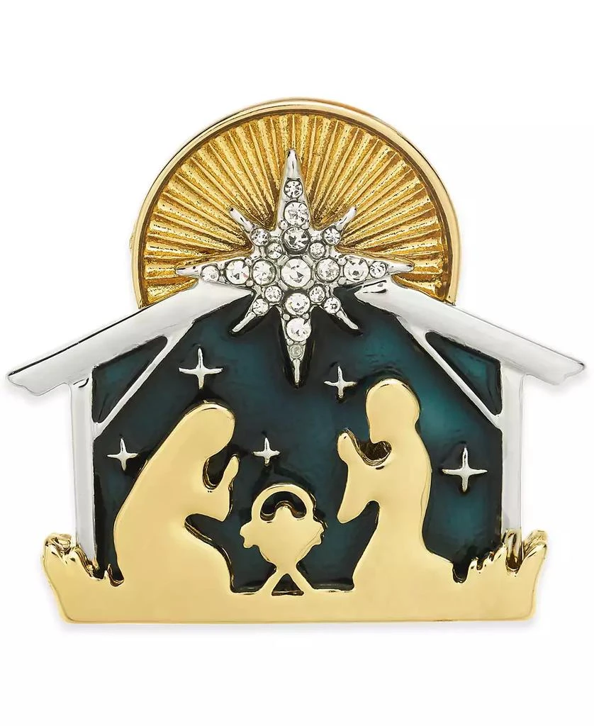 商品Charter Club|Gold-Tone Crystal & Epoxy Nativity Scene Pin, Created for Macy's,价格¥75,第1张图片