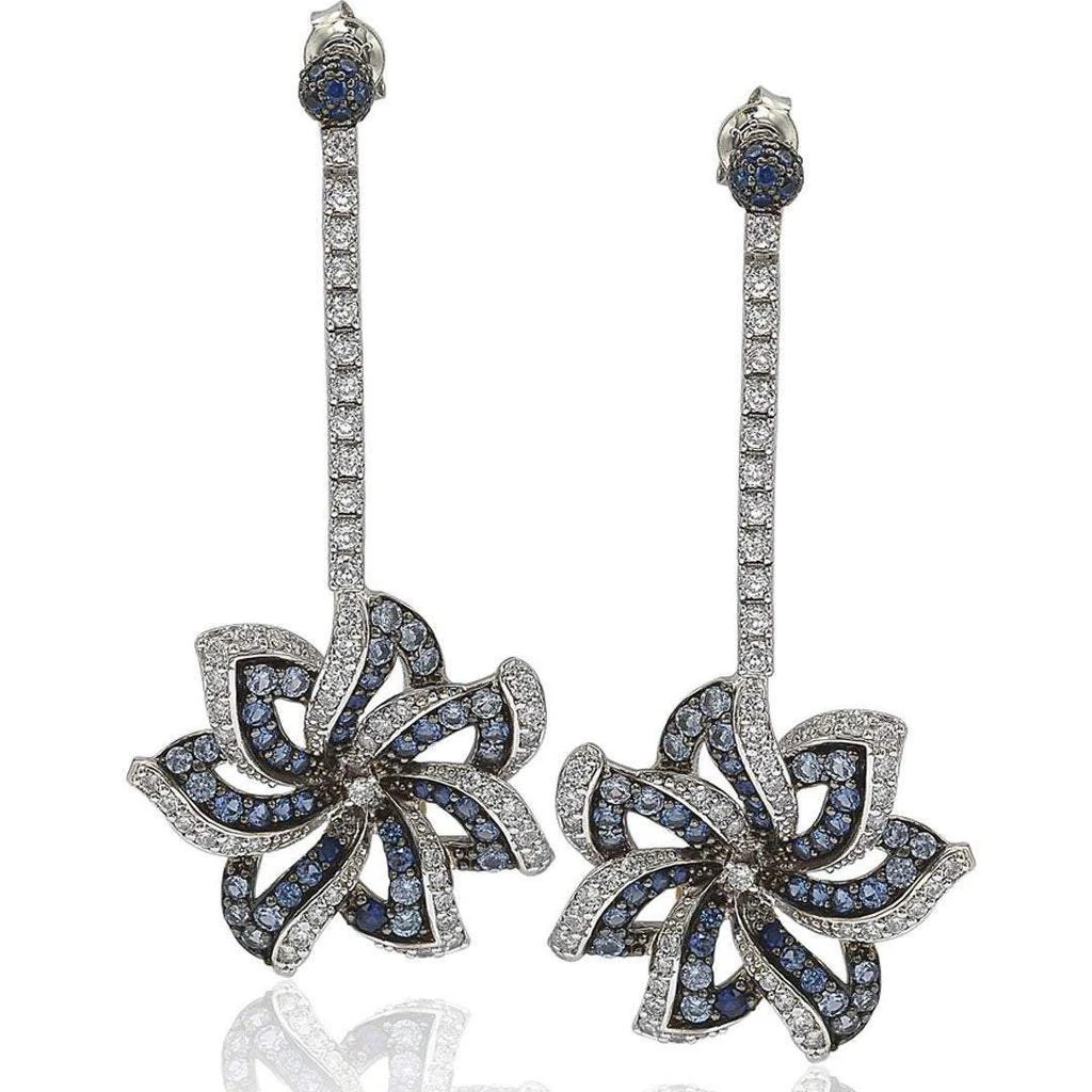 商品Suzy Levian|Sapphire and Diamond Accent in Sterling Silver Earrings,价格¥5013,第1张图片