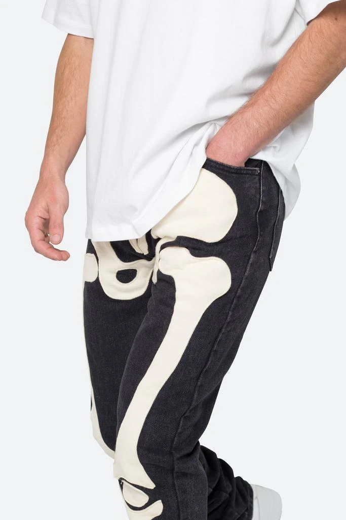D184 Skeleton Straight Denim - Black/White 商品