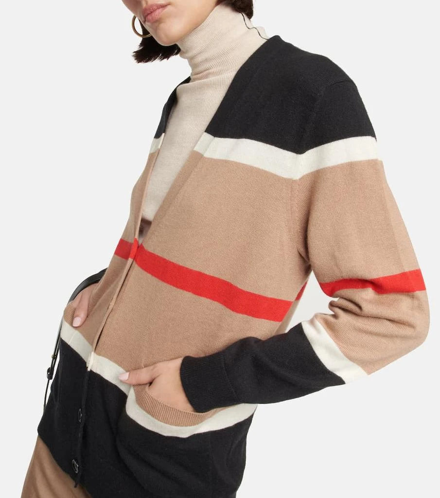 商品Burberry|Striped cashmere and silk cardigan,价格¥8177,第4张图片详细描述