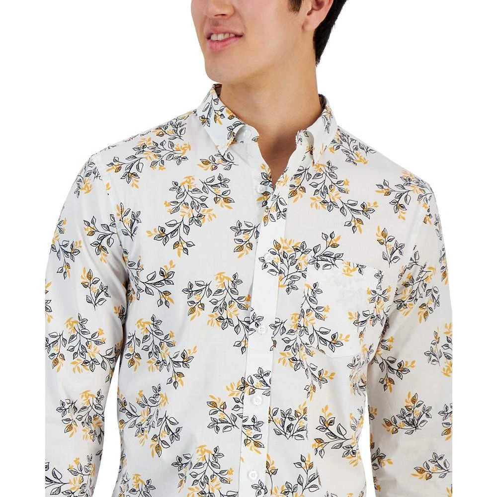 商品Club Room|Men's Ditzy Trip Poplin Long-Sleeve Button-Down Shirt, Created for Macy's,价格¥147,第3张图片详细描述