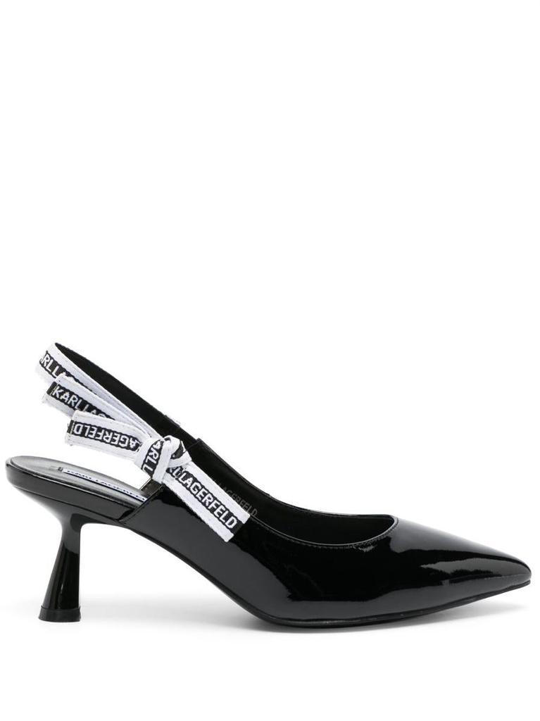 商品Karl Lagerfeld Paris|KARL LAGERFELD Logo-strap pumps,价格¥1297,第1张图片