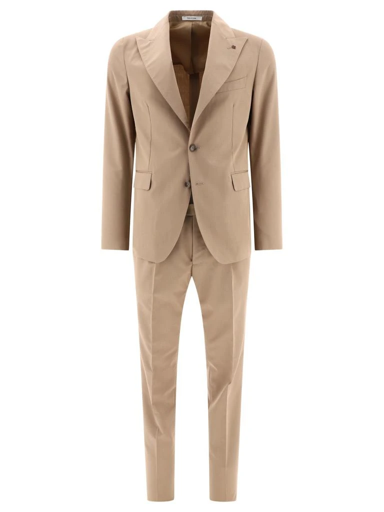 商品TAGLIATORE|Wool-Blend Single-Breasted Suit Suits Brown,价格¥2788,第1张图片