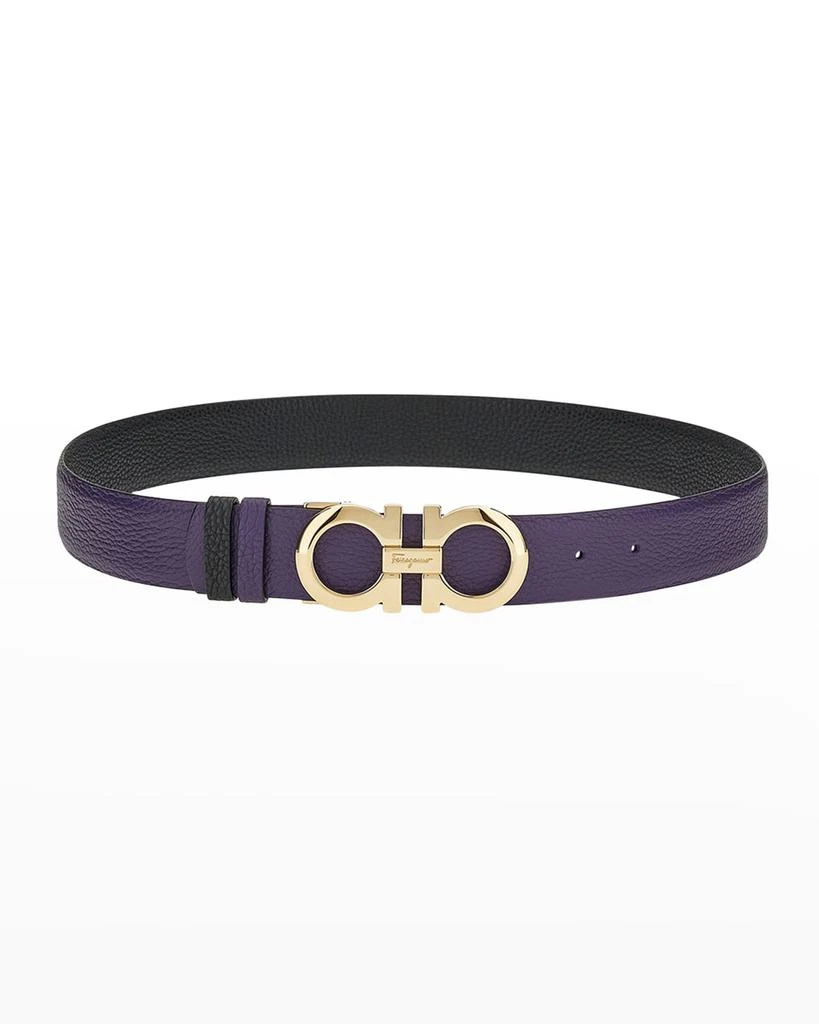 商品Salvatore Ferragamo|Gancini Bicolor Leather Belt,价格¥2083,第2张图片详细描述