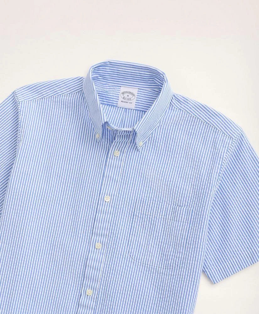 商品Brooks Brothers|Regent Regular-Fit Sport Shirt, Short-Sleeve Seersucker Stripe,价格¥399,第2张图片详细描述