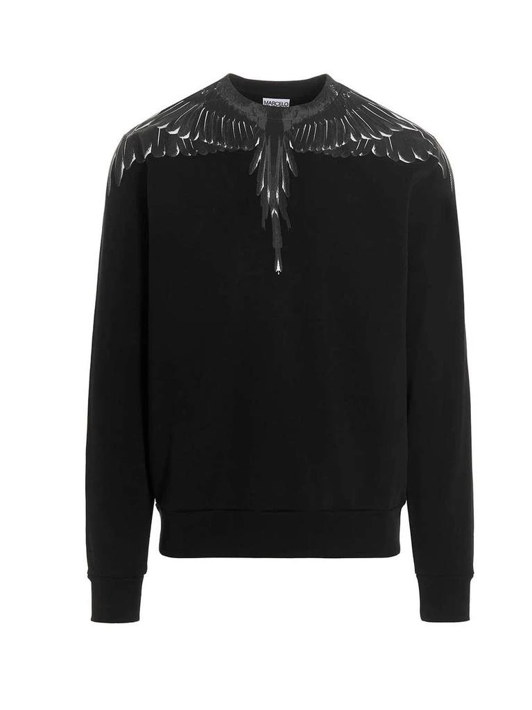 商品Marcelo Burlon|Marcelo Burlon County Of Milan Wings Printed Crewneck Sweatshirt,价格¥2489,第1张图片