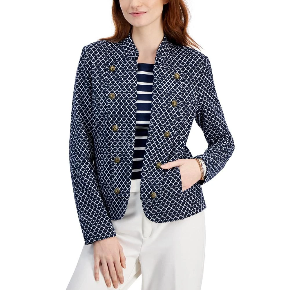 商品Tommy Hilfiger|Women's Jacquard-Print Open-Front Jacket,价格¥409,第1张图片