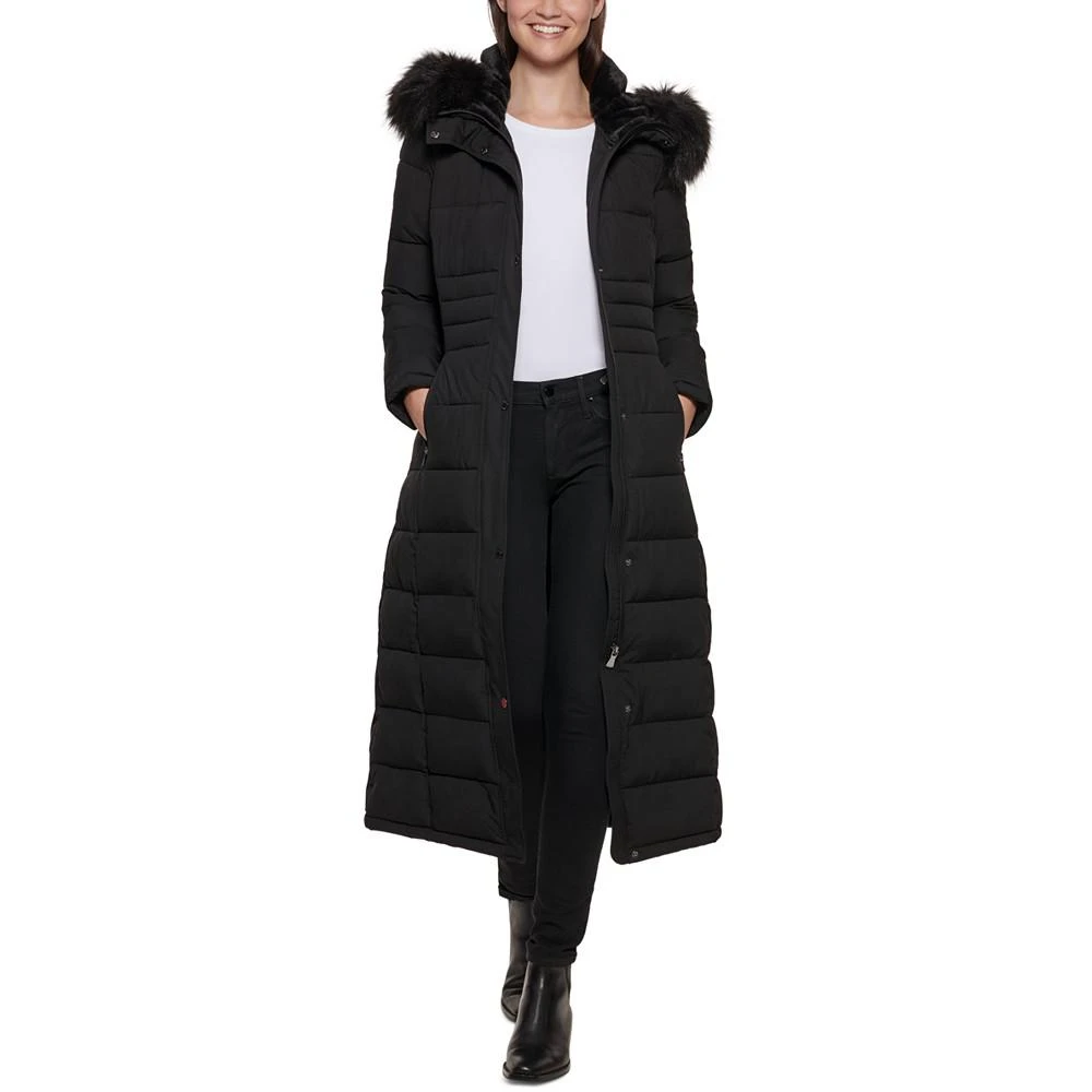 商品Calvin Klein|Women's Faux-Fur-Trim Hooded Maxi Puffer Coat,价格¥1502,第5张图片详细描述