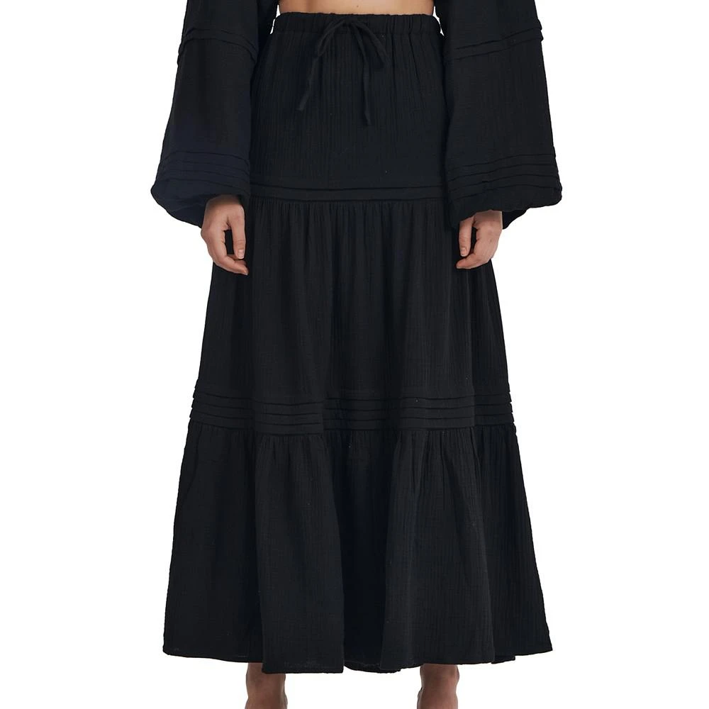 商品Charlie Holiday|Monica Tiered Cotton Maxi Skirt,价格¥154,第4张图片详细描述