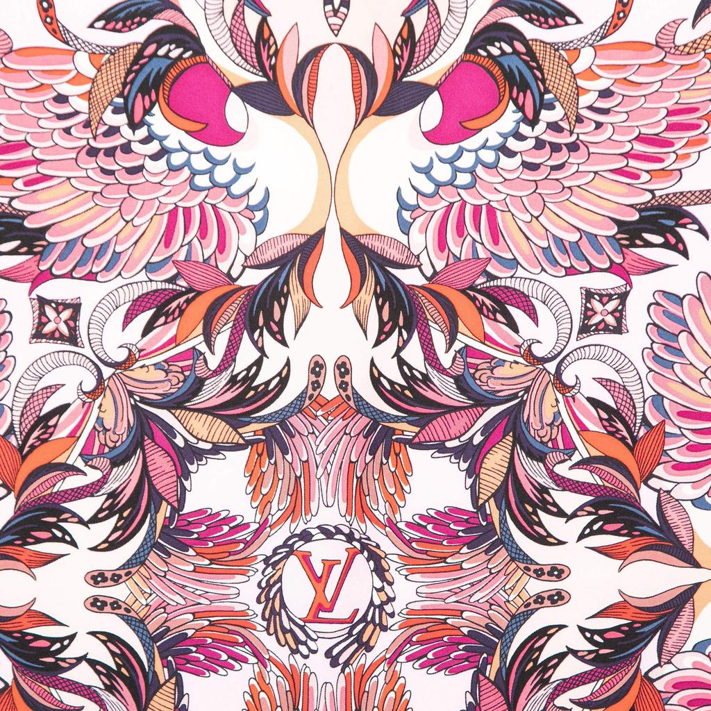 Louis Vuitton Pink Angels Silk Square Scarf商品第2张图片规格展示