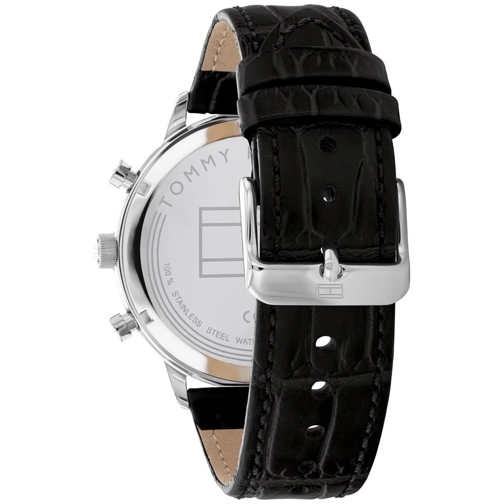 商品Tommy Hilfiger|Men's Black Leather Strap Watch 44mm,价格¥867,第3张图片详细描述