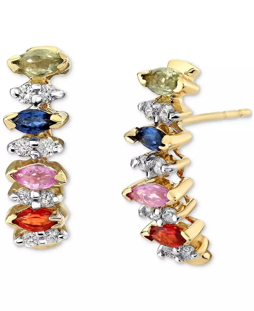 商品Macy's|Multi-Gemstone Drop Earrings in 14k Yellow Gold,价格¥7992,第1张图片