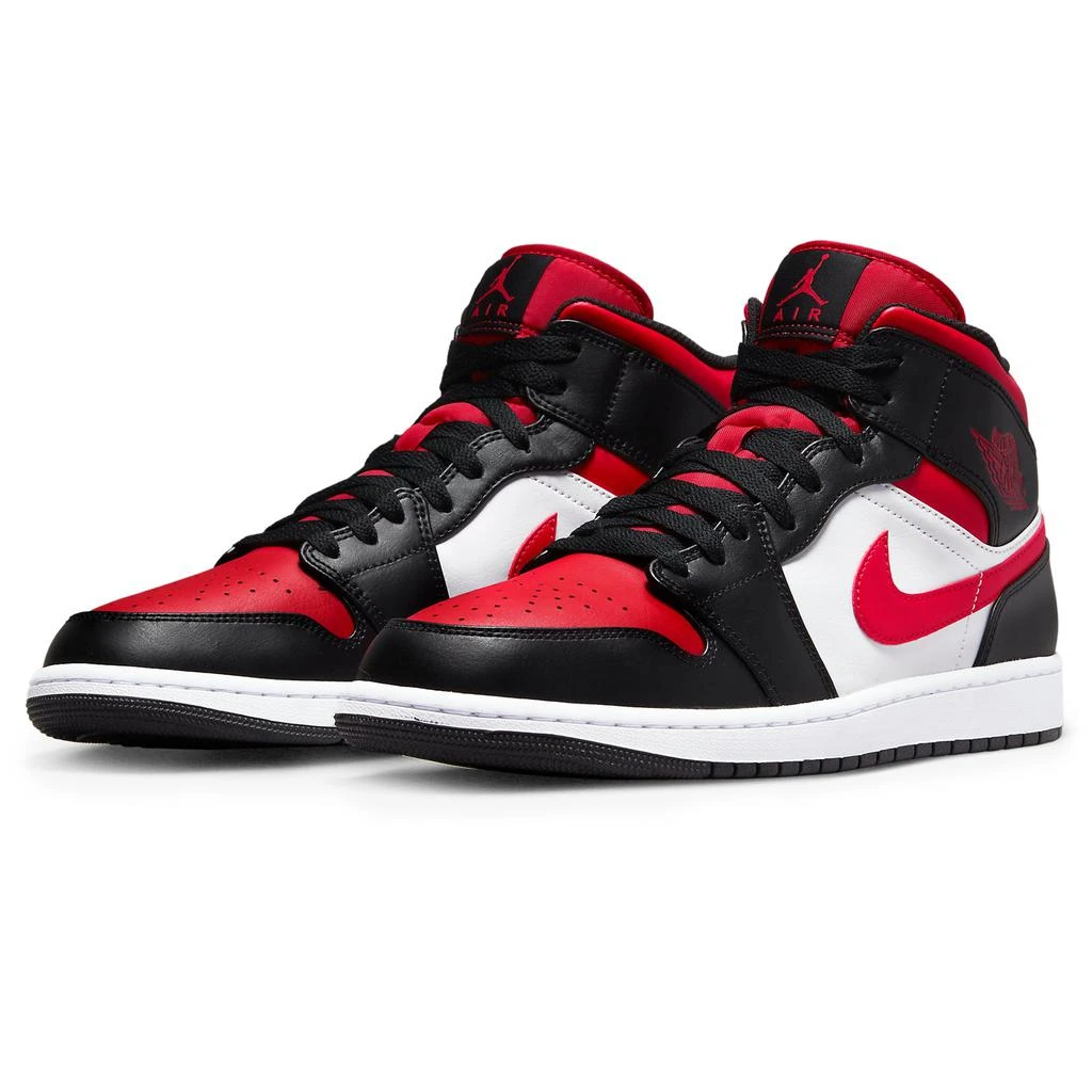 商品Jordan|Air Jordan 1 Mid White Black Red (2022),价格¥1932,第2张图片详细描述