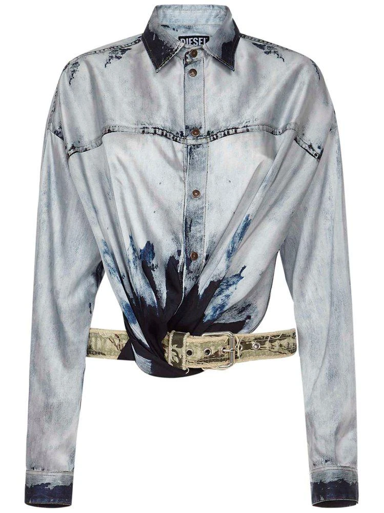 商品Diesel|Diesel C-Suki Camouflage Belt Shirt,价格¥3472,第1张图片