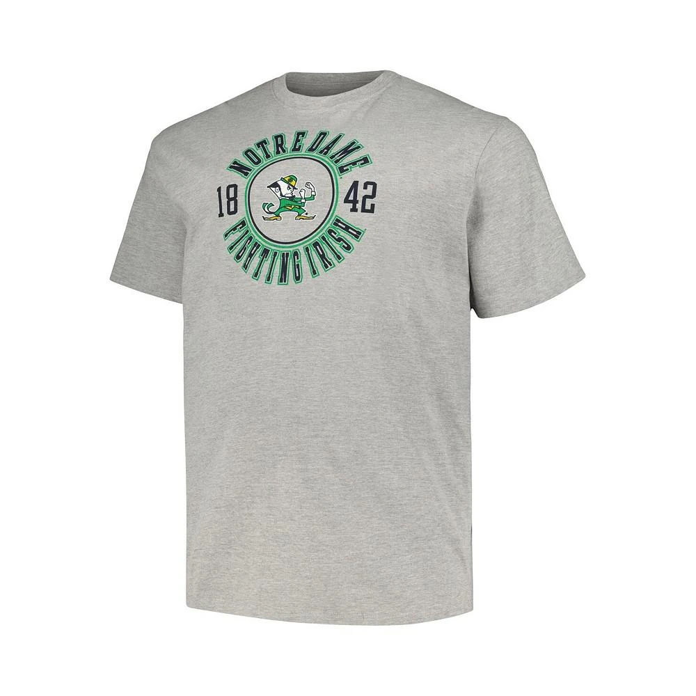 商品CHAMPION|Men's Heather Gray Notre Dame Fighting Irish Big and Tall Circle Logo T-shirt,价格¥222,第3张图片详细描述