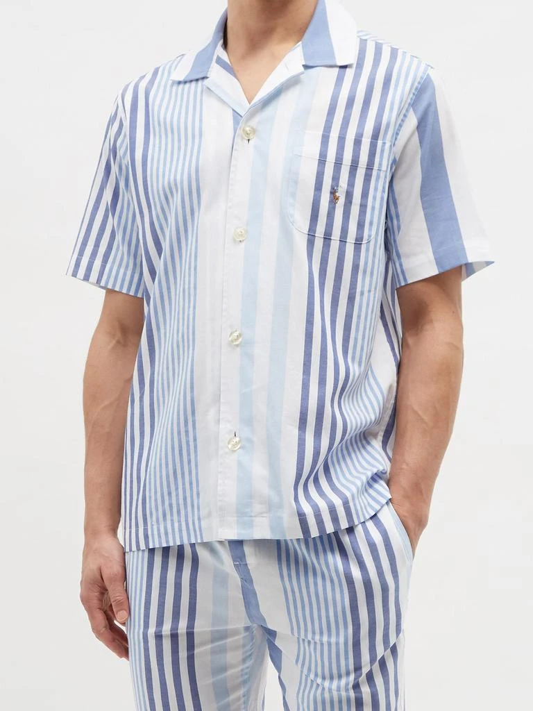 Logo-embroidered striped cotton-twill pyjamas 商品