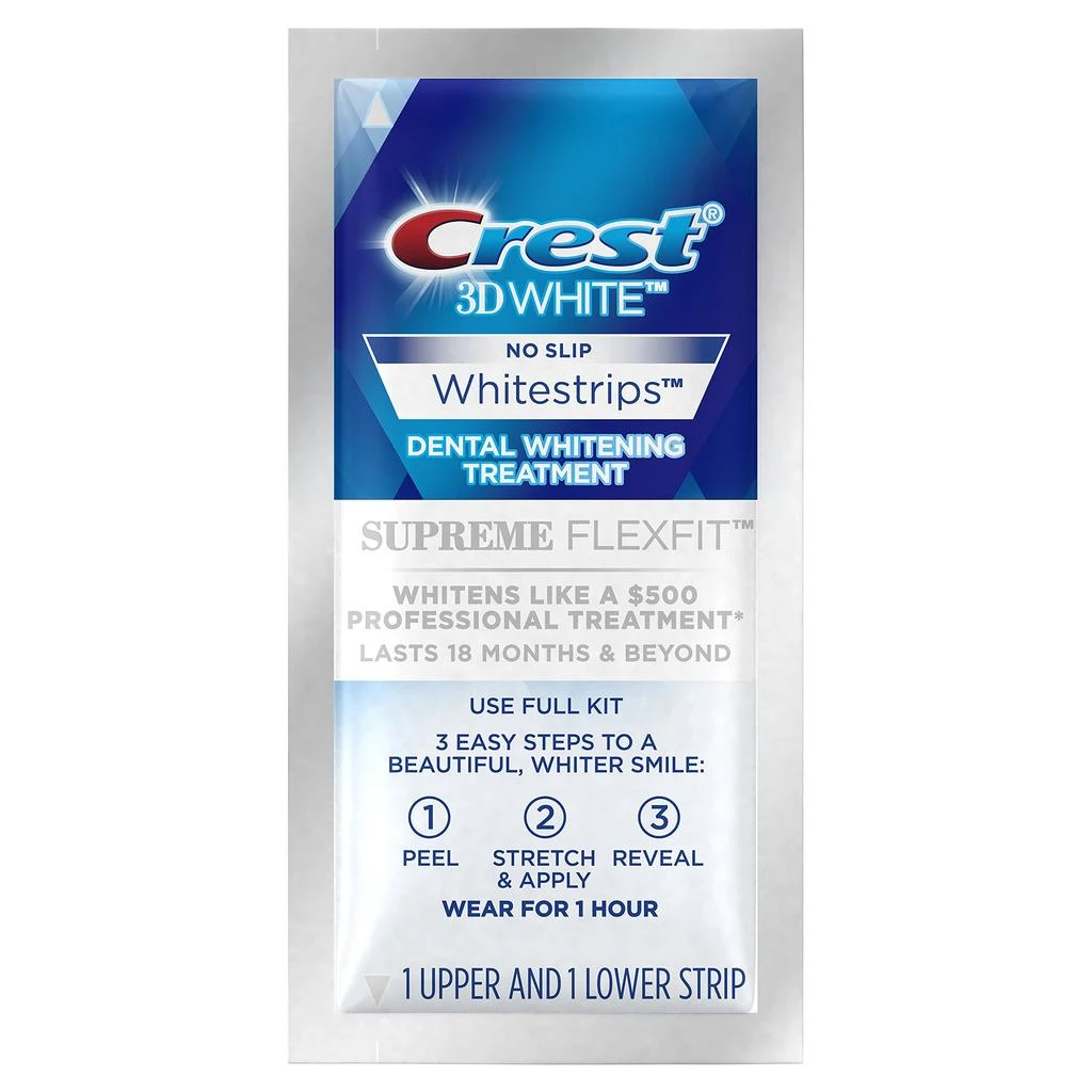商品Crest|Crest 3D Whitestrips, Supreme Bright, Teeth Whitening Strip Kit, 42 Strips (21 Count Pack),价格¥335,第2张图片详细描述