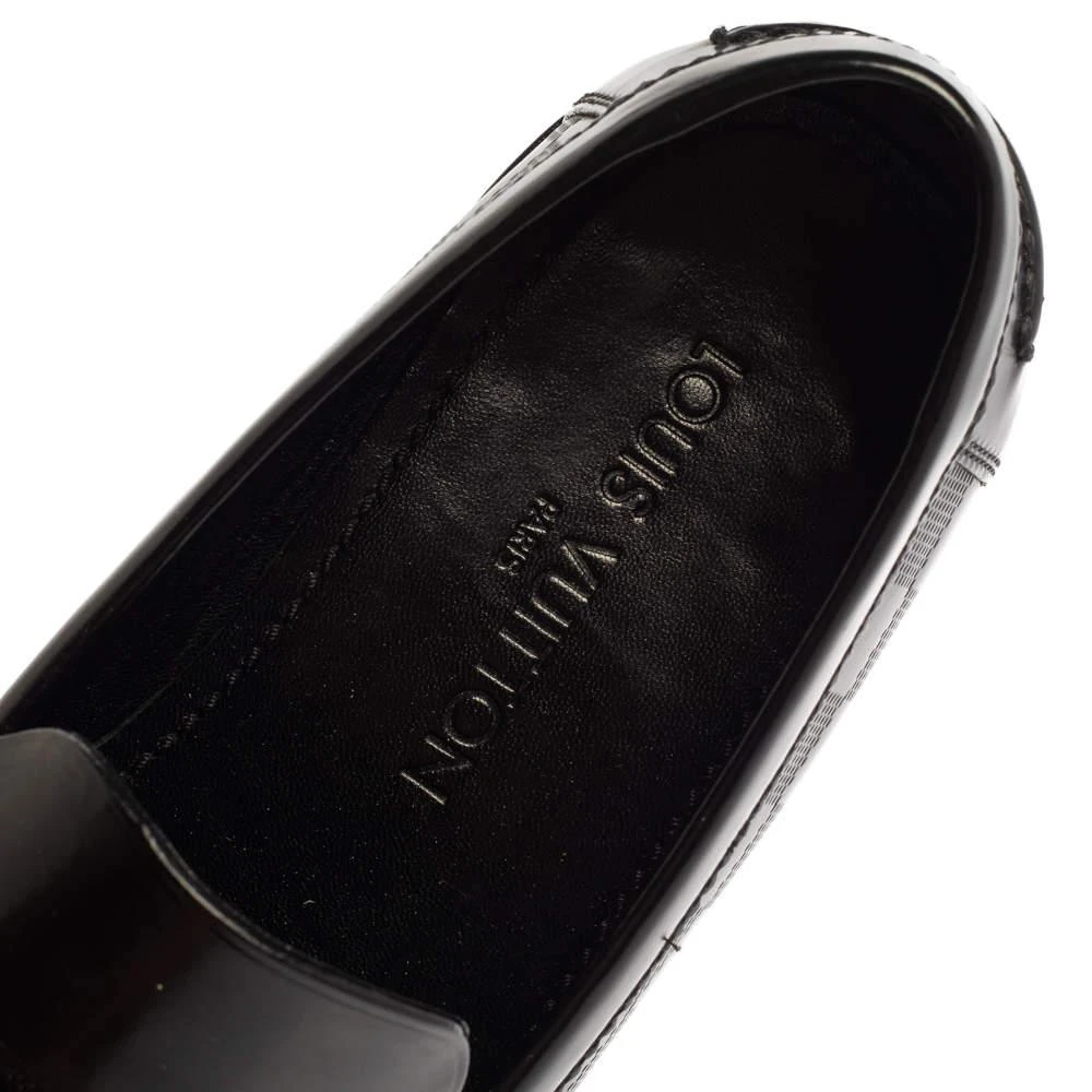 Louis Vuitton Black Leather Damier Embossed Santiago Loafers Size 41 商品